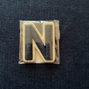 Stoney Clover Lane NWT rolled embroidery “N” in sapphire